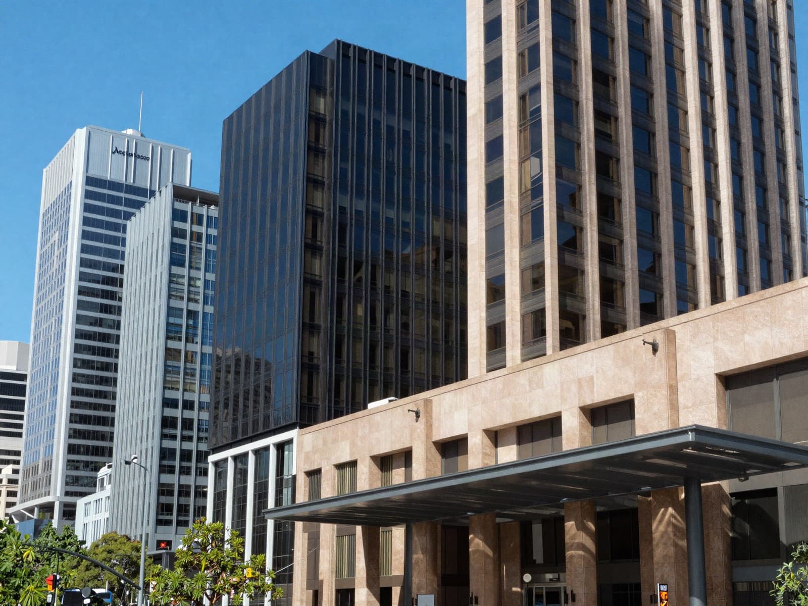 Bank and corporate towers in an Australian city centre